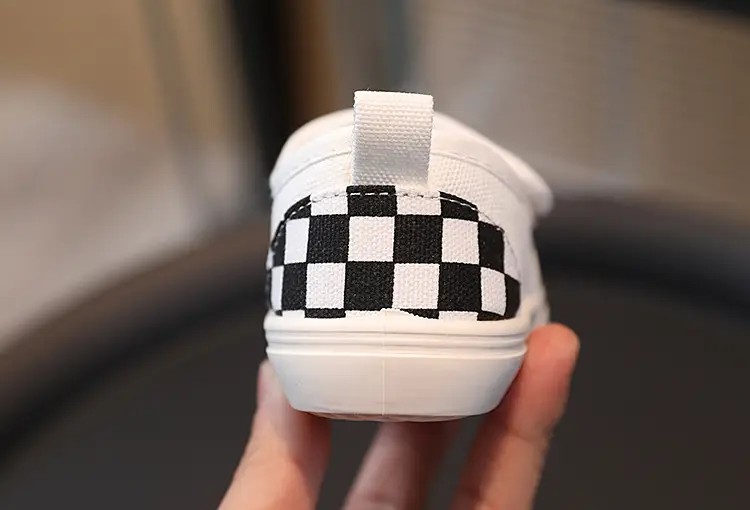 Children's Super Fire Canvas Shoes White Black Slip On — feature 13