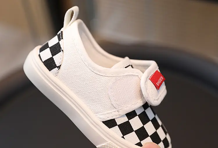 Children's Super Fire Canvas Shoes White Black Slip On — feature 14