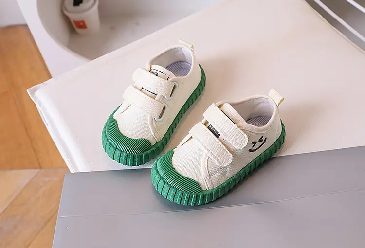 Children's Super Fire Canvas Shoes White Brown Sole — feature 1