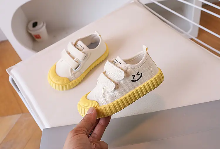 Children's Super Fire Canvas Shoes White Brown Sole — feature 11