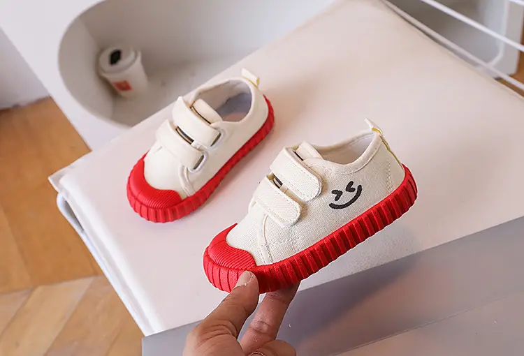 Children's Super Fire Canvas Shoes White Brown Sole — feature 17