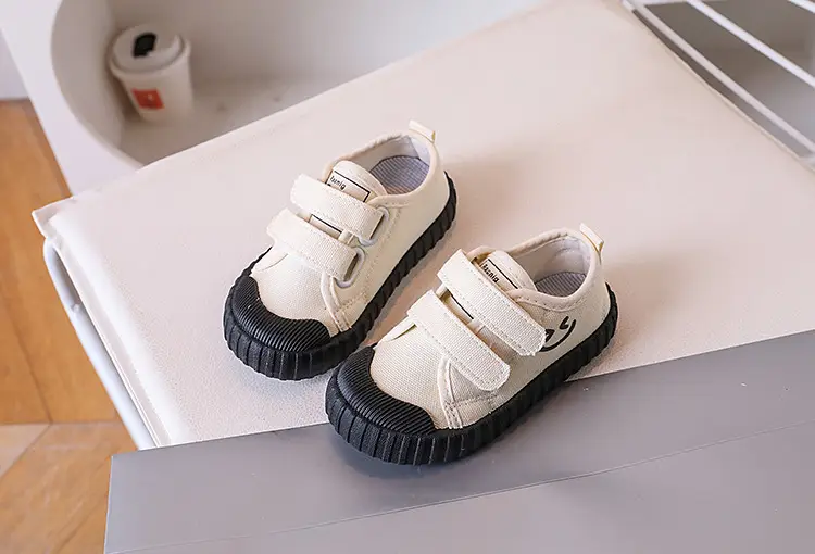Children's Super Fire Canvas Shoes White Brown Sole — feature 4