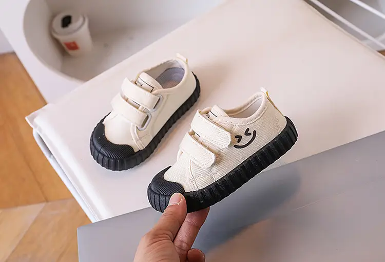 Children's Super Fire Canvas Shoes White Brown Sole — feature 5