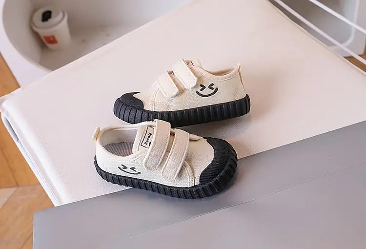 Children's Super Fire Canvas Shoes White Brown Sole — feature 6