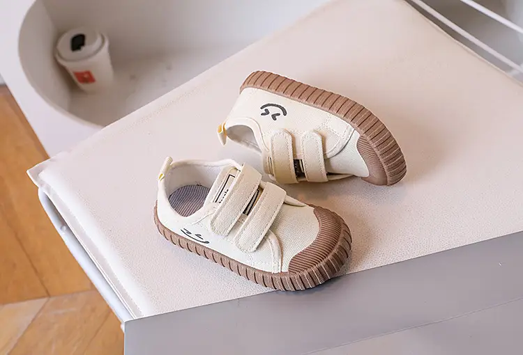 Children's Super Fire Canvas Shoes White Brown Sole — feature 9