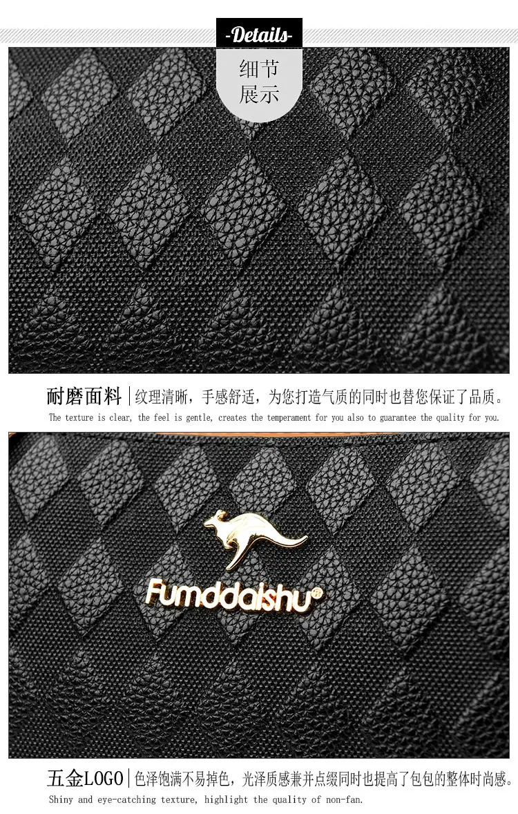 Elegant Rhombic Shoulder Bag with Leather Strap — feature 18