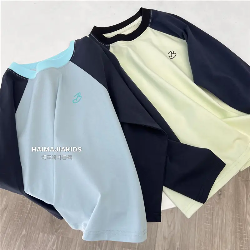 Haima Boys Raglan Sleeve T-Shirt Light Blue Long Sleeve