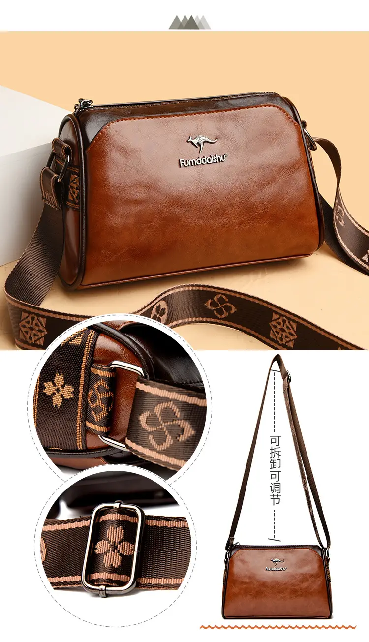 Black Crossbody Bag with LV Pattern Strap for Women — feature 4