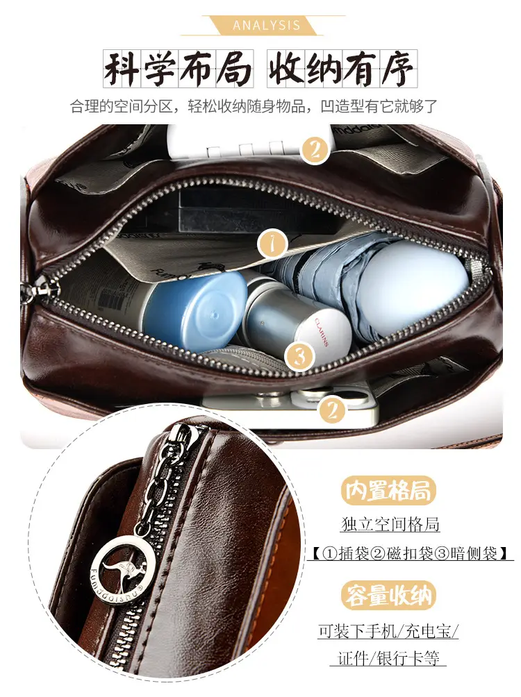 Black Crossbody Bag with LV Pattern Strap for Women — feature 5