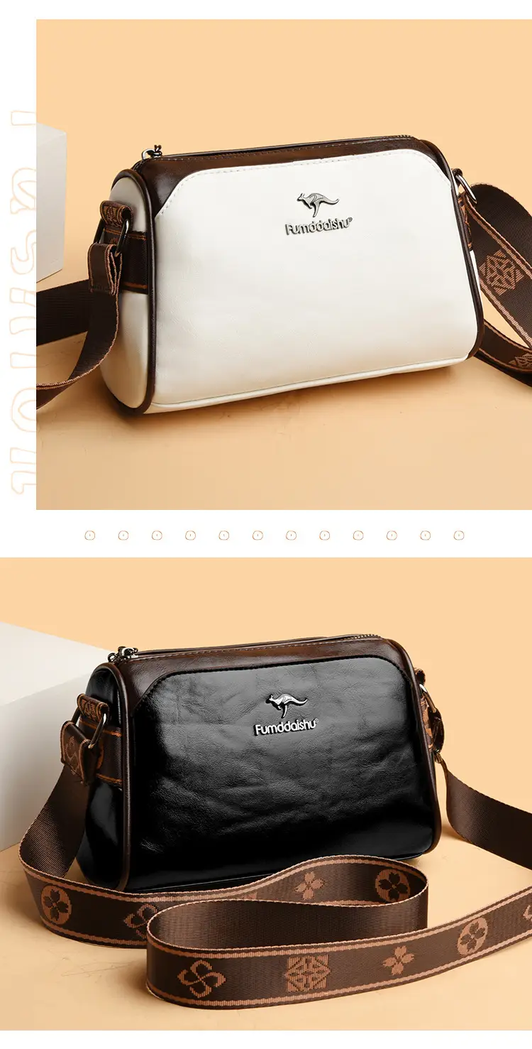 Black Crossbody Bag with LV Pattern Strap for Women — feature 7