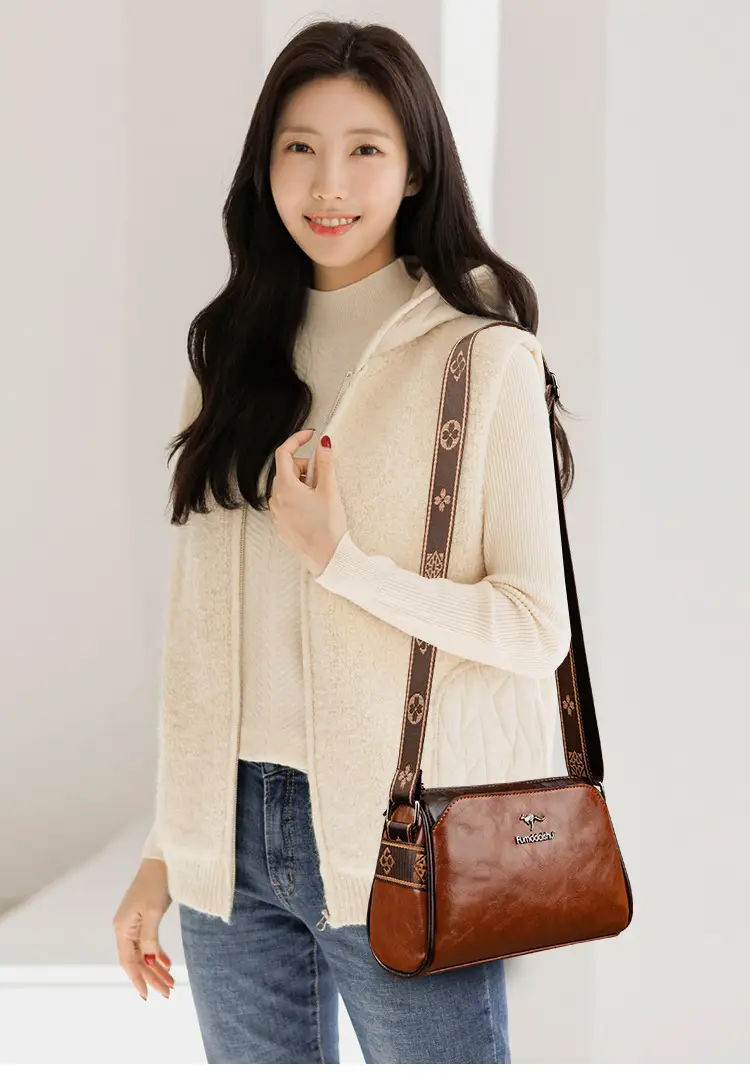 Black Crossbody Bag with LV Pattern Strap for Women — feature 8