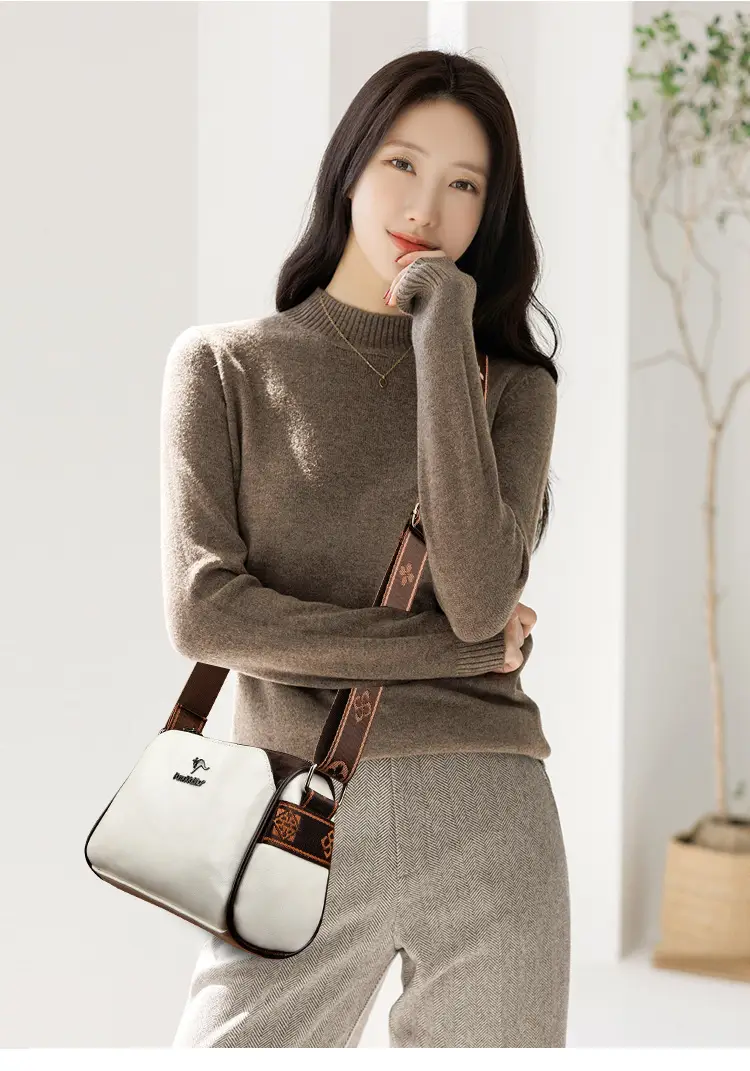 Black Crossbody Bag with LV Pattern Strap for Women — feature 9