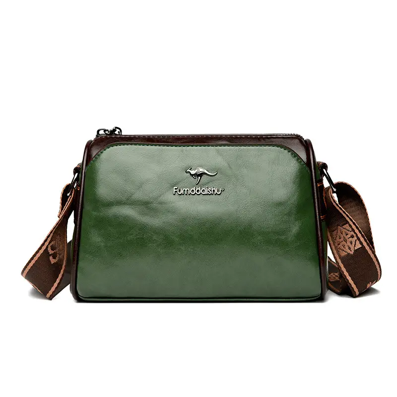 Black Crossbody Bag with LV Pattern Strap for Women - Image 4