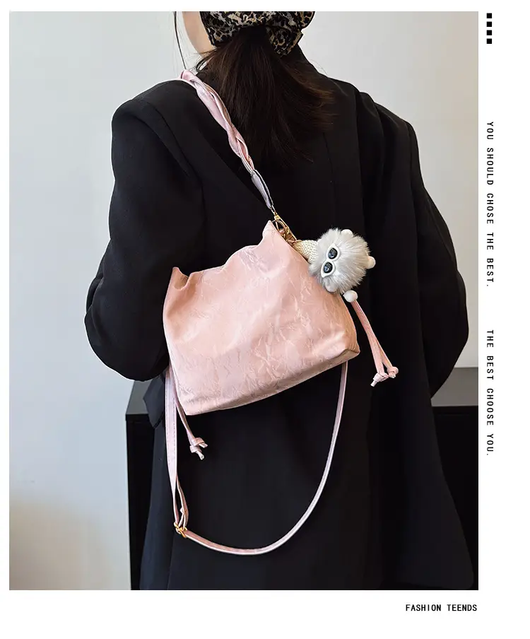 Pink Korean Style Shoulder Bag for Women 2025 Spring Summer — feature 1