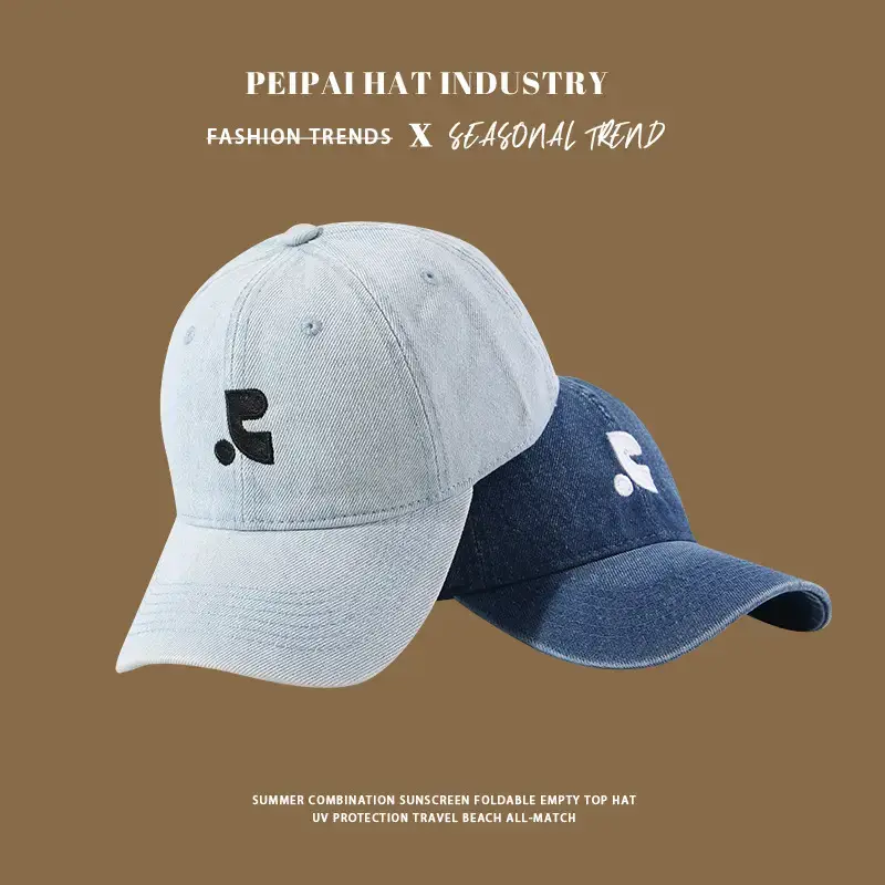 Denim Cap Women Men Summer Sun Hat with Embroidery — feature 5