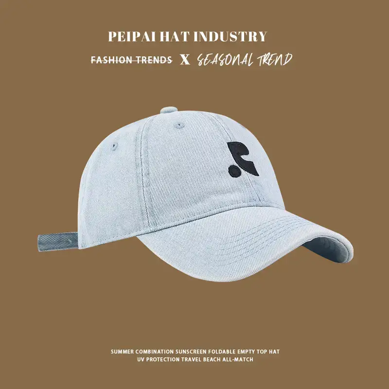 Denim Cap Women Men Summer Sun Hat with Embroidery — feature 8
