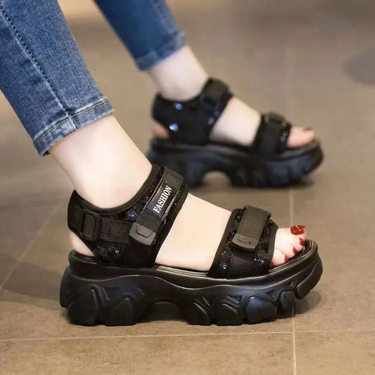 Torre Sandals Women's Thick Sole 2025 Summer New Korean Style Thick Heel All-Match Muffin Soft Sole Sports Beach Shoes - Image 6