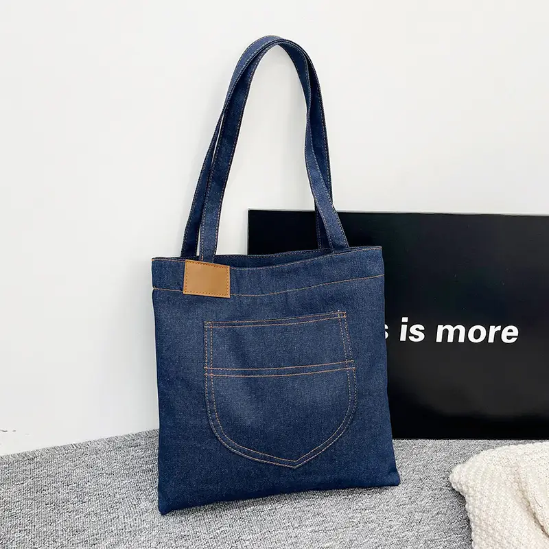 2025 New Denim Shoulder Bag Large Capacity Shopping Bag - Image 3