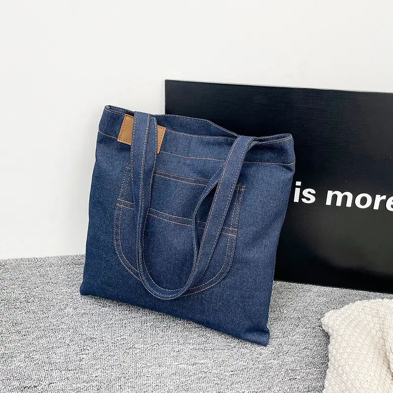 2025 New Denim Shoulder Bag Large Capacity Shopping Bag - Image 4