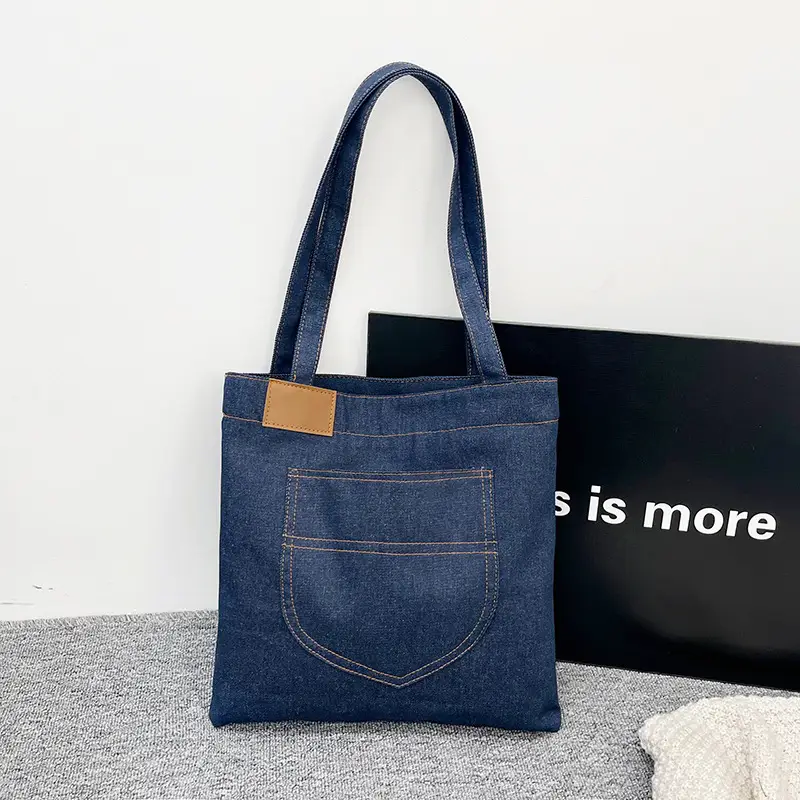 2025 New Denim Shoulder Bag Large Capacity Shopping Bag - Image 6