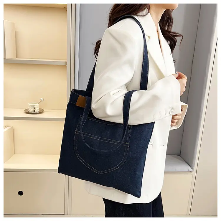 2025 New Denim Shoulder Bag Large Capacity Shopping Bag — feature 10