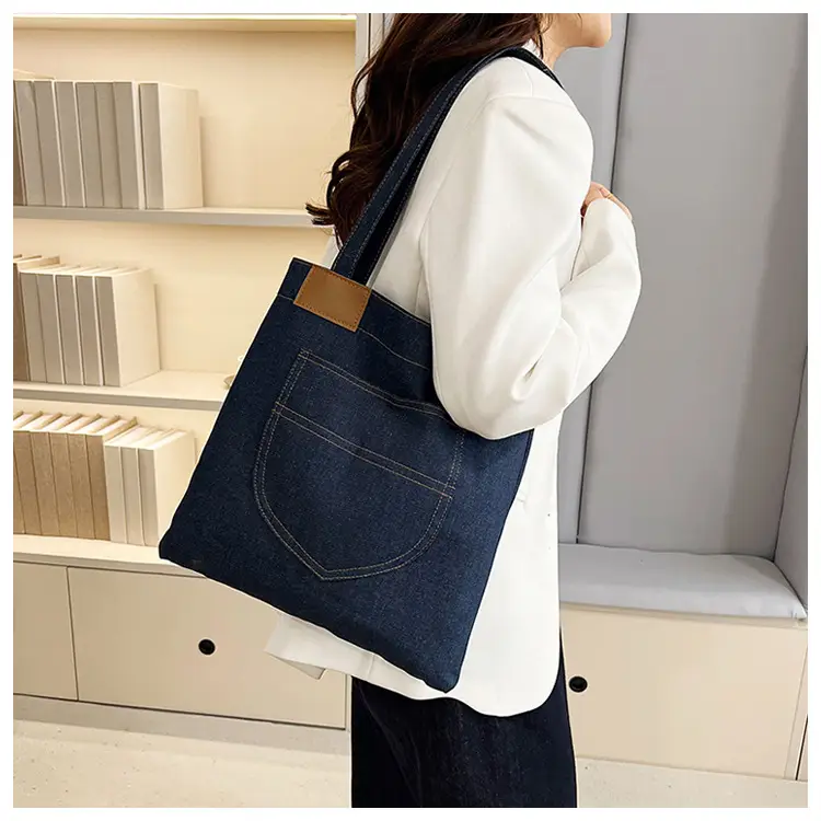 2025 New Denim Shoulder Bag Large Capacity Shopping Bag — feature 9
