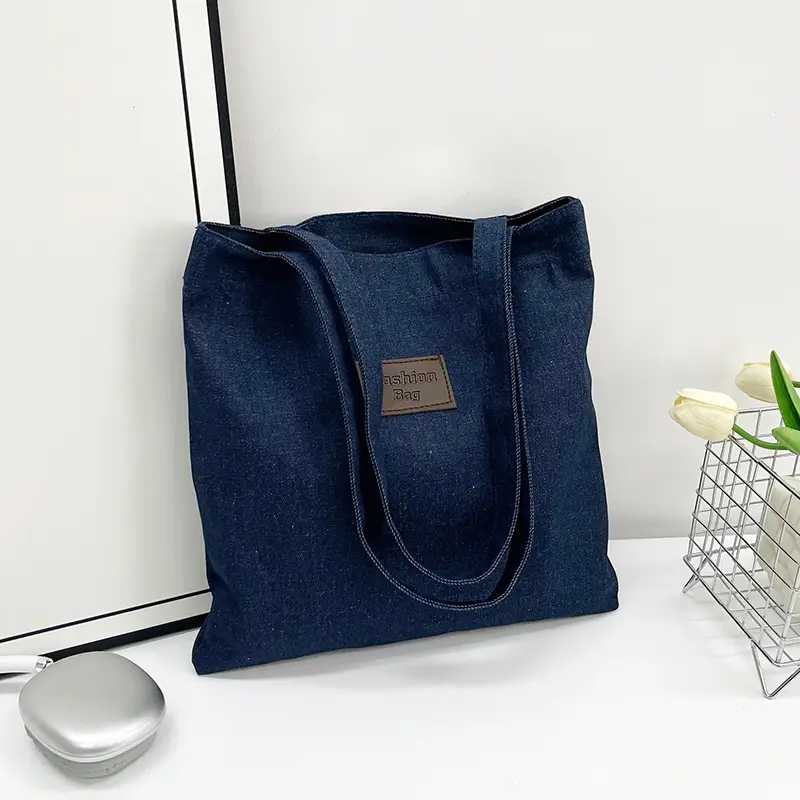 2025 New Denim Shoulder Bag Large Capacity Shopping Bag - Image 2