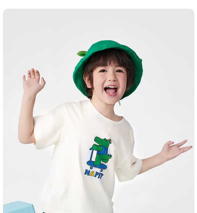 Baby Cotton Summer Suit Green Shorts White T-Shirt — feature 3