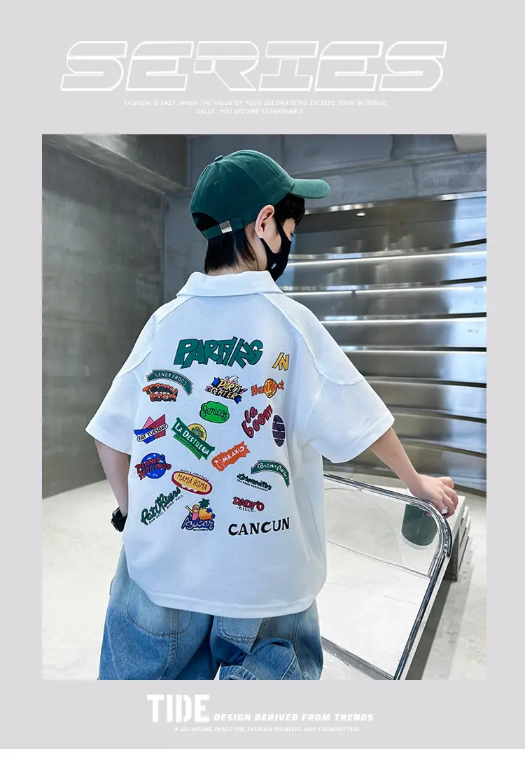 Kids T-Shirt 2026 Summer Polo Style with Car Motifs — feature 1