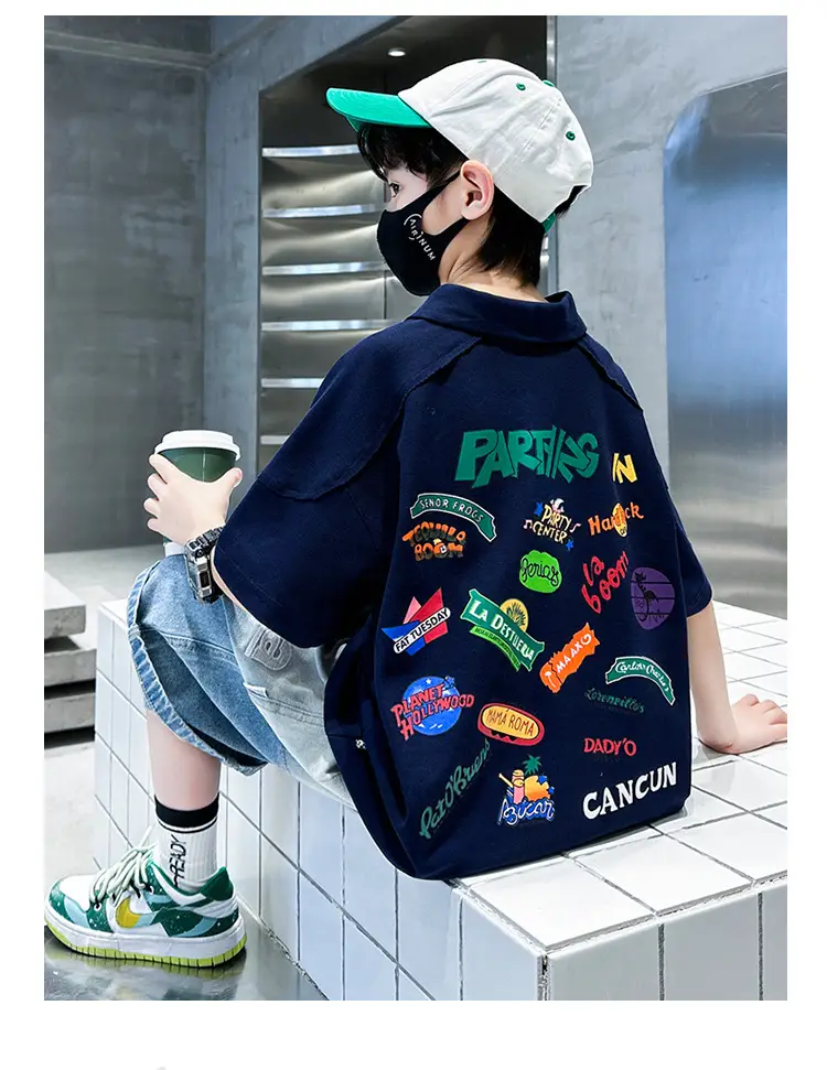 Kids T-Shirt 2026 Summer Polo Style with Car Motifs — feature 17
