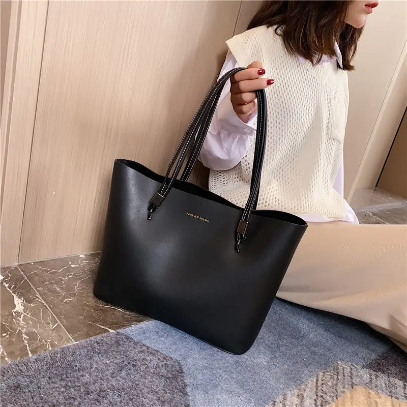 Women European American Retro Tote Bag Large Capacity Stiff Leather - Image 6