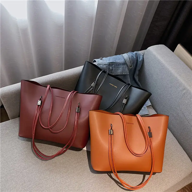 Women European American Retro Tote Bag Large Capacity Stiff Leather - Image 7