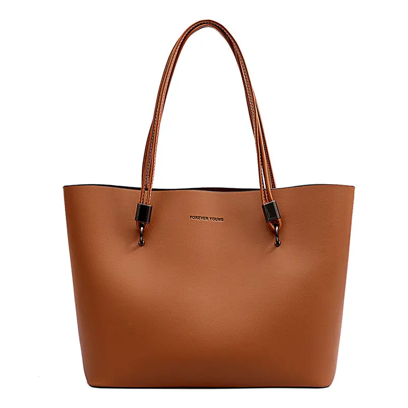 Women European American Retro Tote Bag Large Capacity Stiff Leather - Image 8