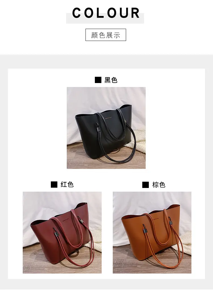 Women European American Retro Tote Bag Large Capacity Stiff Leather — feature 10