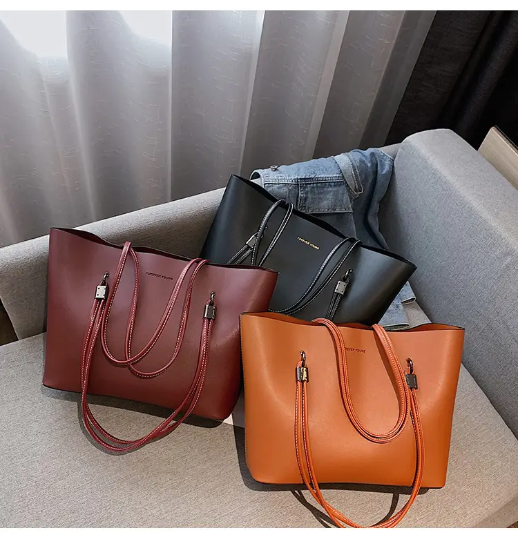 Women European American Retro Tote Bag Large Capacity Stiff Leather — feature 9
