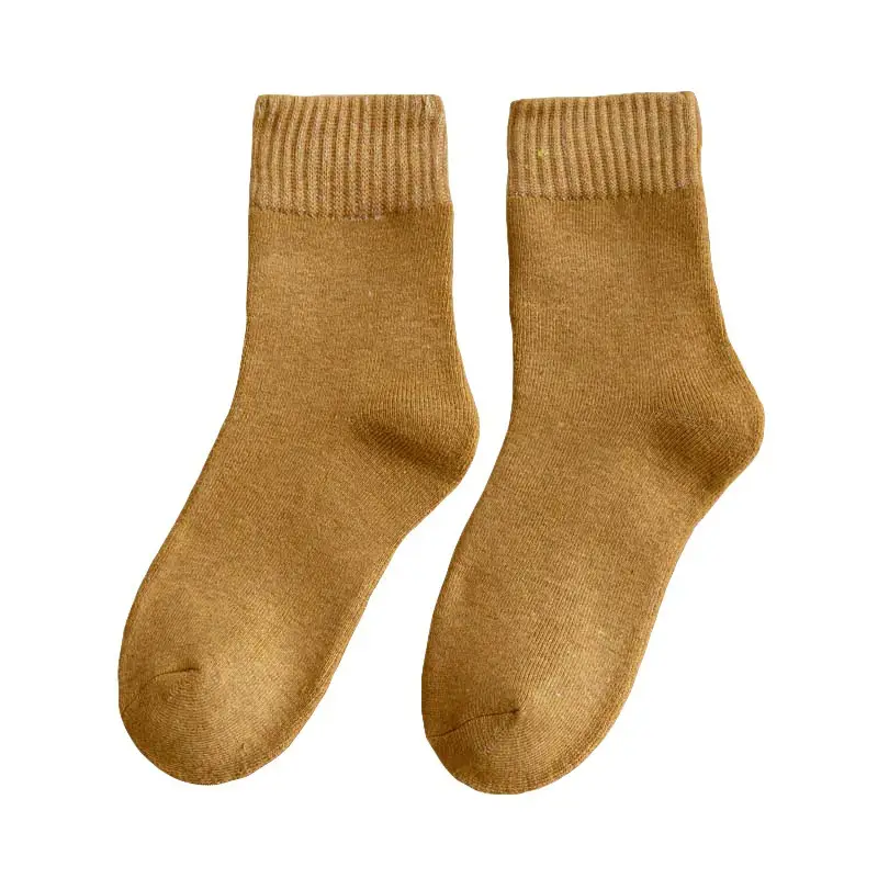 Thick Socks Women's Winter fleece-lined Trap Socks Men's Black Long Cotton Socks Thickened Warm Cotton Towel Socks