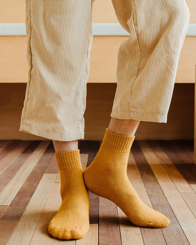Thick Socks Women's Winter fleece-lined Trap Socks Men's Black Long Cotton Socks Thickened Warm Cotton Towel Socks — feature 8
