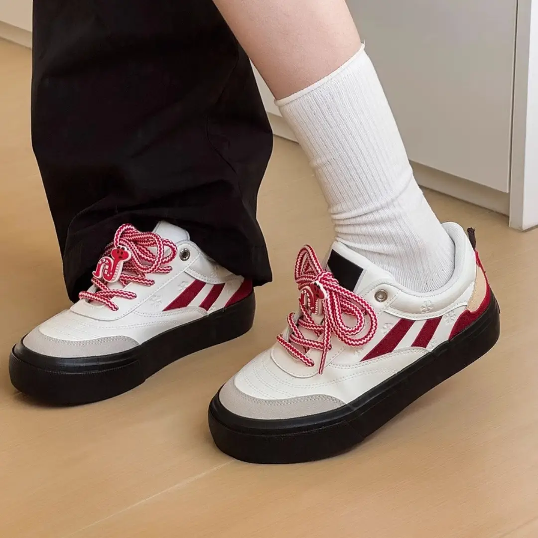 Korean Style Thick Sole Height Increasing White Shoes Women's Bread Shoes Women's Spring and Autumn Wide Leg Pants Shoes All-match Sports Casual Shoes