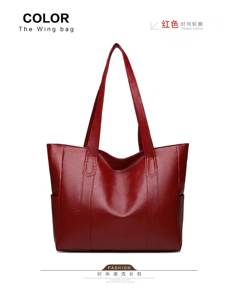 Brown Leather Tote Bag for Women Large Capacity Retro Style — feature 21