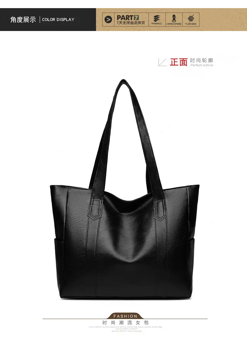 Brown Leather Tote Bag for Women Large Capacity Retro Style — feature 26