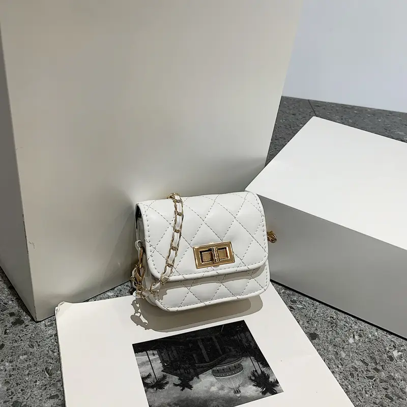 Black Rhombic Chain Shoulder Bag Set for Women 2022 - Image 4