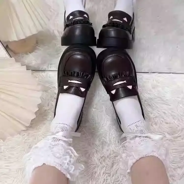 2025 New Japanese JK Uniform High Heel Mary Jane Small Leather Shoes Women's British Style Spring Thick Sole Increased Loafers
