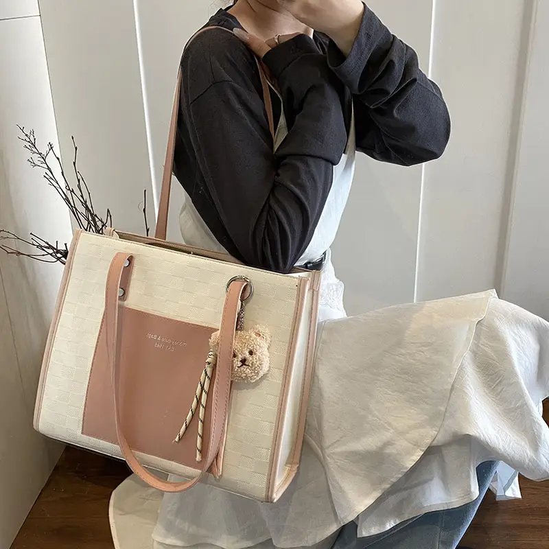 Women Pink Beige Textured Shoulder Bag 2025
