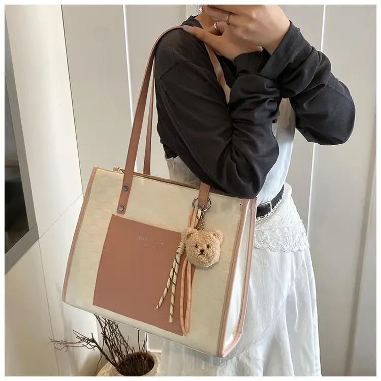 Women Pink Beige Textured Shoulder Bag 2025 — feature 24