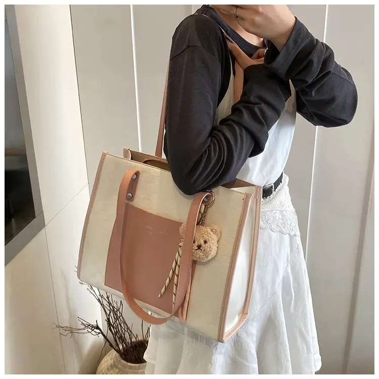 Women Pink Beige Textured Shoulder Bag 2025 — feature 26