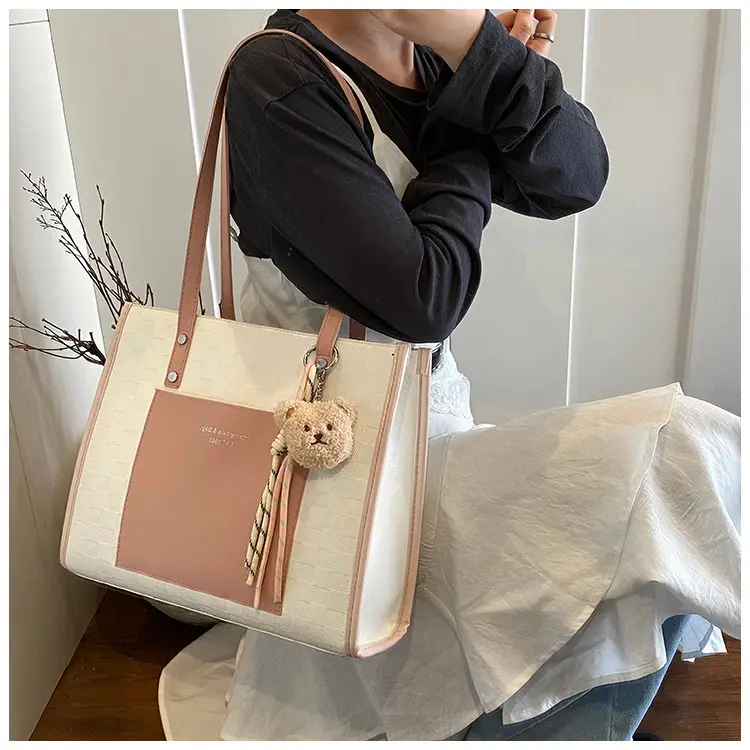 Women Pink Beige Textured Shoulder Bag 2025 — feature 27