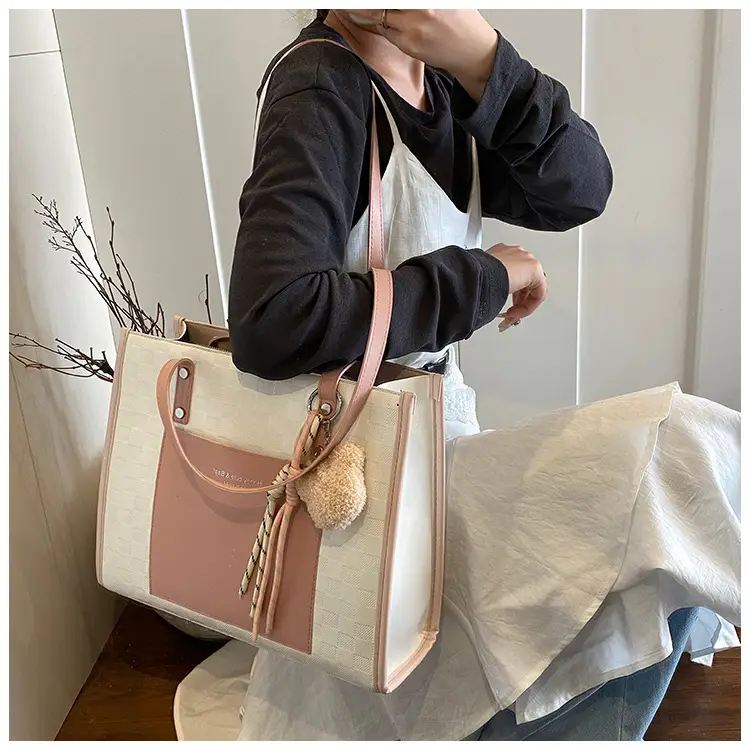 Women Pink Beige Textured Shoulder Bag 2025 — feature 28