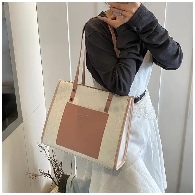 Women Pink Beige Textured Shoulder Bag 2025 — feature 29