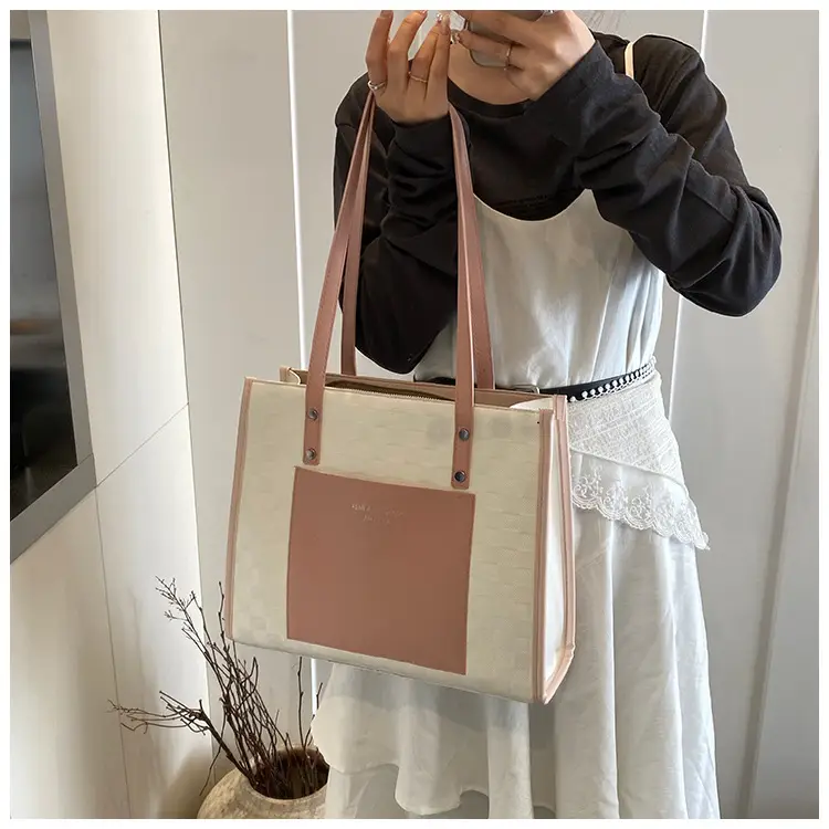 Women Pink Beige Textured Shoulder Bag 2025 — feature 31