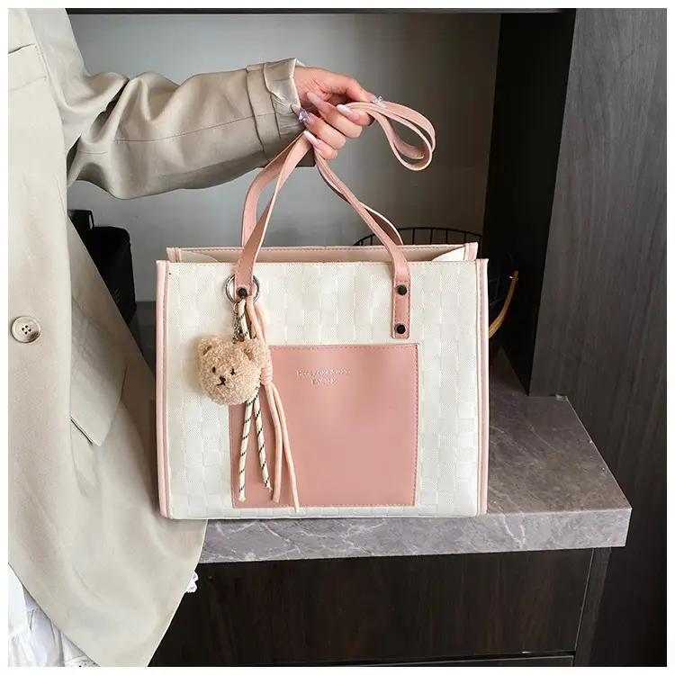 Women Pink Beige Textured Shoulder Bag 2025 — feature 45
